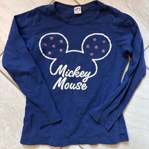 Uniqlo Blue Mickey Mouse Long Sleeve Tee